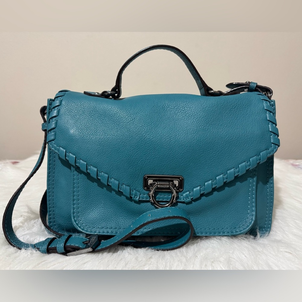 Aimee Kestenberg Teal Leather Satchel Crossbody